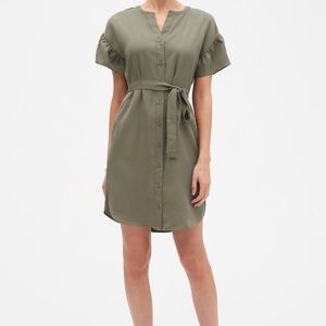 Olive green shirt dress with tie belt !